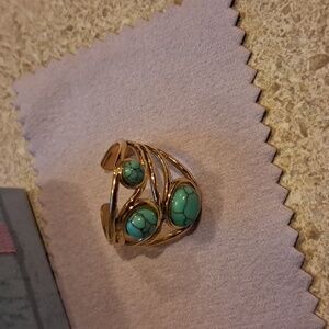 Gold and Turquoise Ring